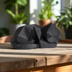 Low Poly Waiting Cat Figurine