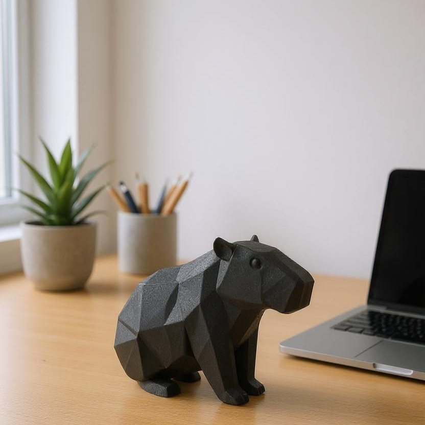 Low Poly Capybara Decoration Figure