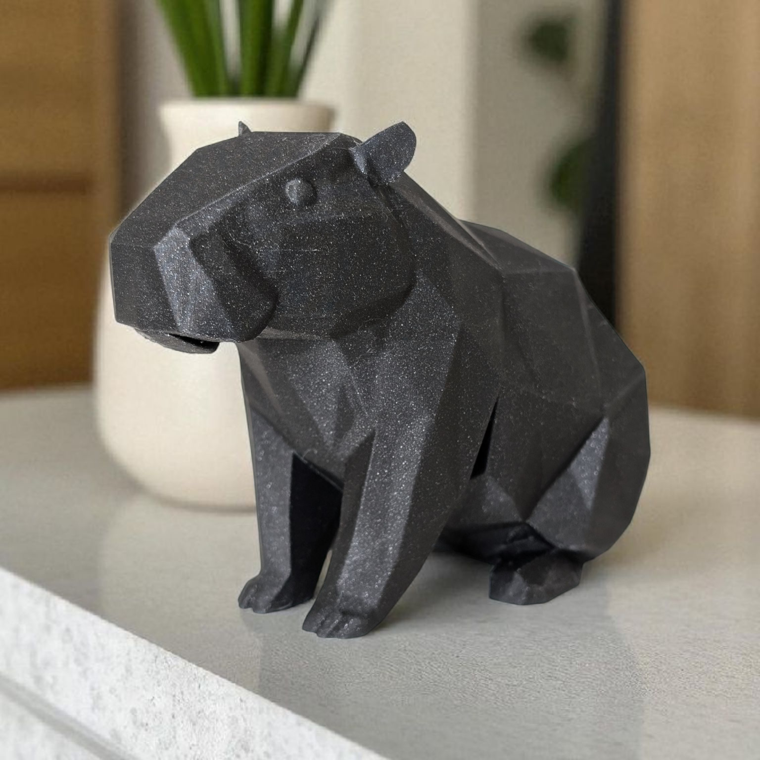 Low Poly Capybara Decoration Figure