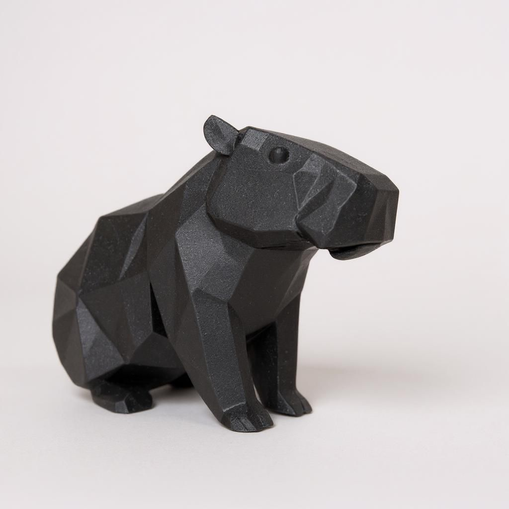 Low Poly Capybara Decoration Figure