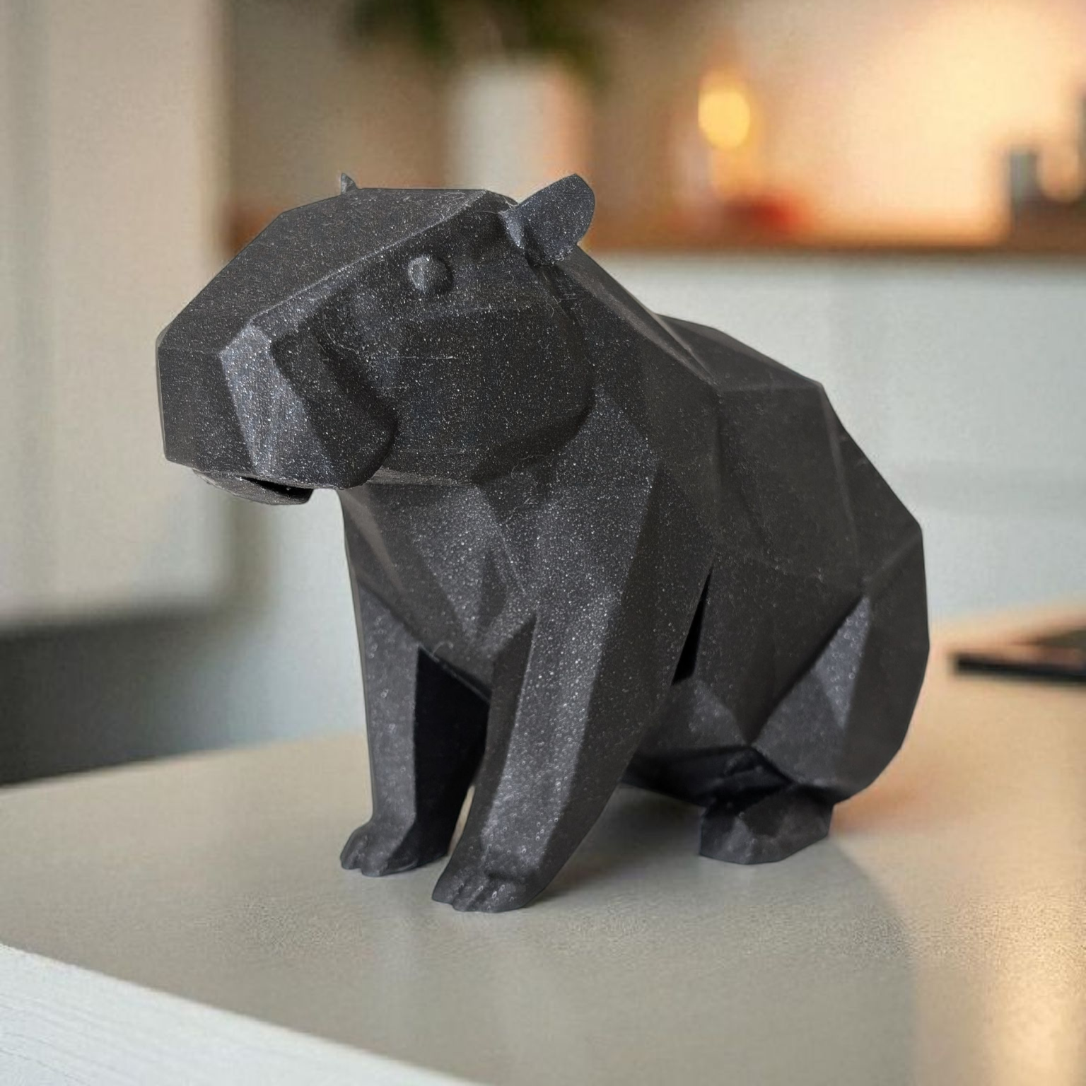 Low Poly Capybara Decoration Figure