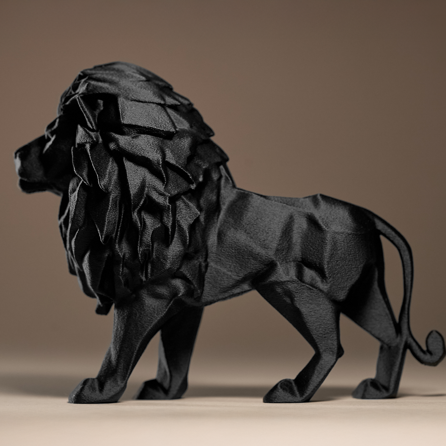 Low Poly Lion Figurine