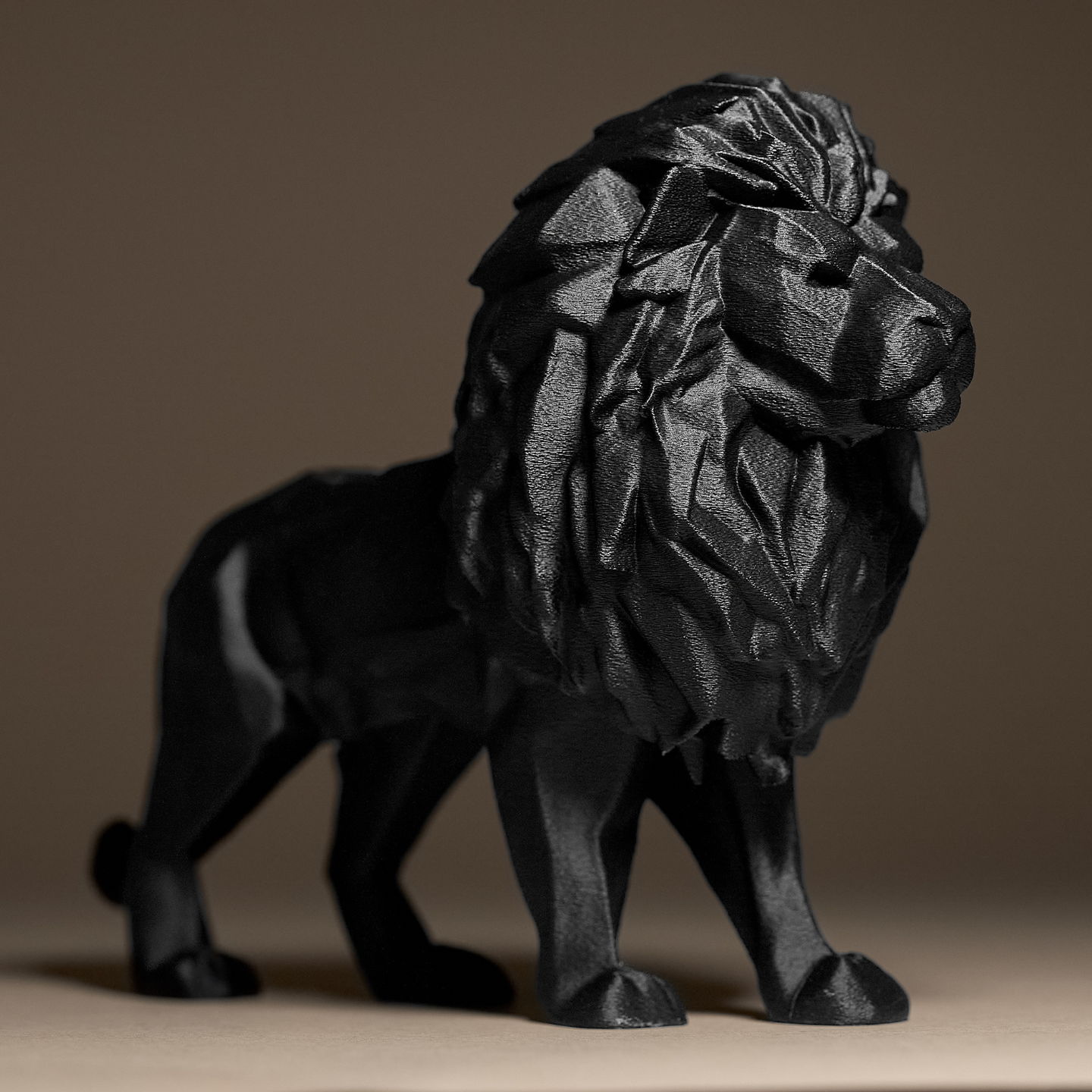 Low Poly Lion Figurine