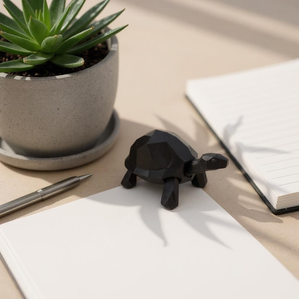 Low Poly Walking Turtle Figurine