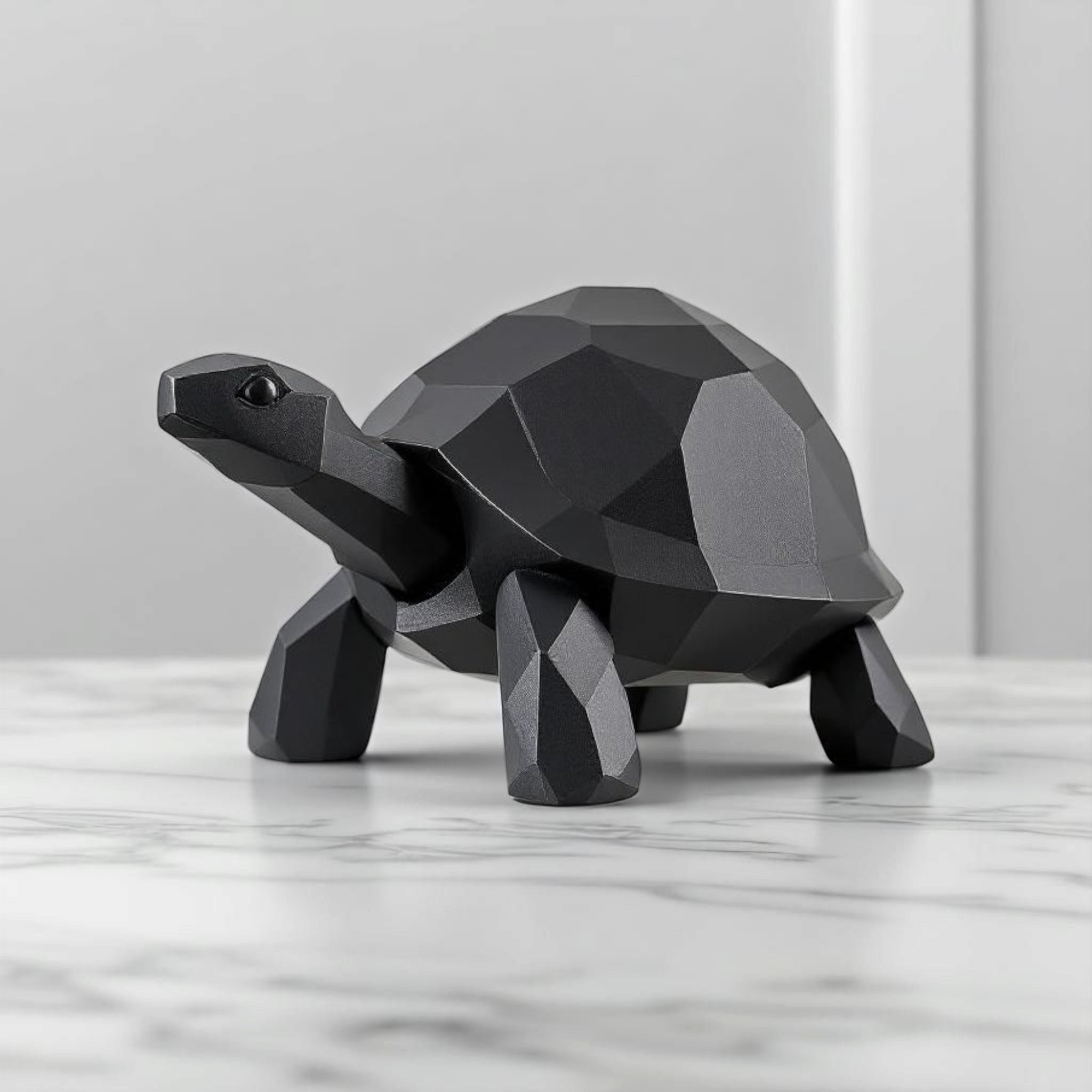 Low Poly Walking Turtle Figurine