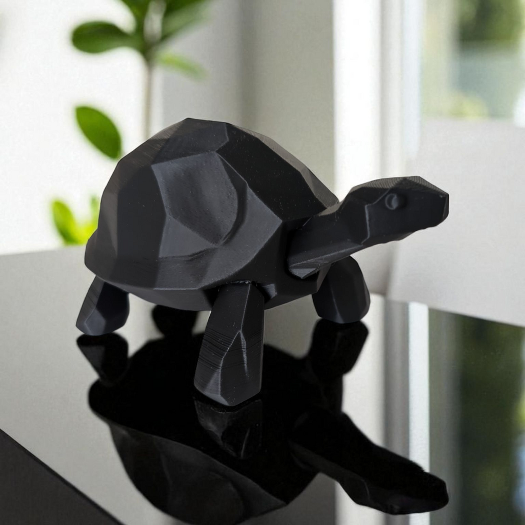 Low Poly Walking Turtle Figurine