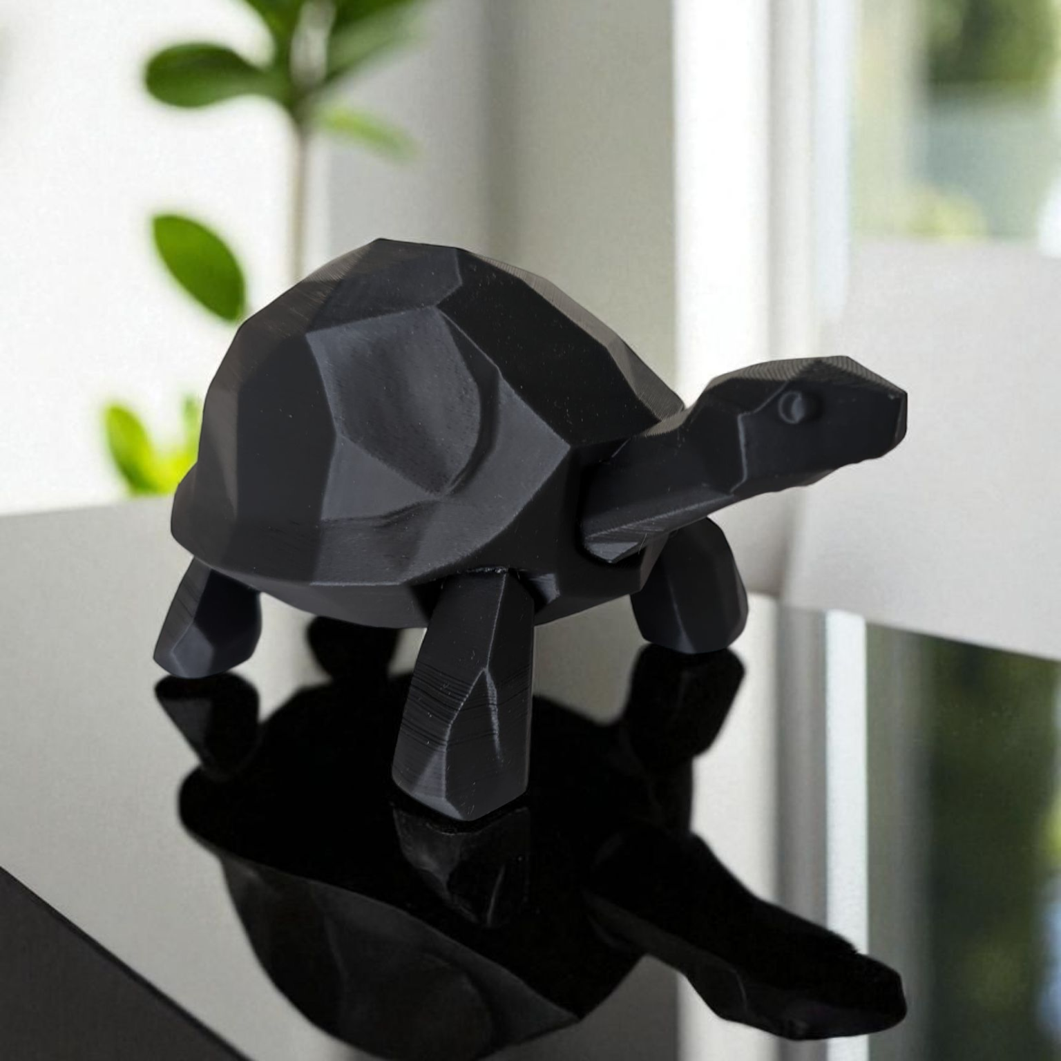 Low Poly Walking Turtle Figurine