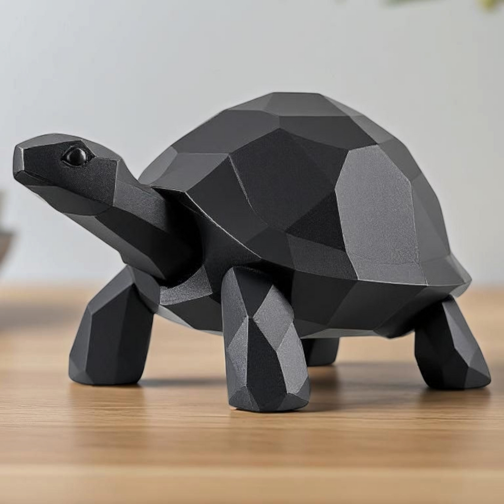 Low Poly Walking Turtle Figurine