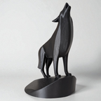 Modern Howling Wolf Sculpture
