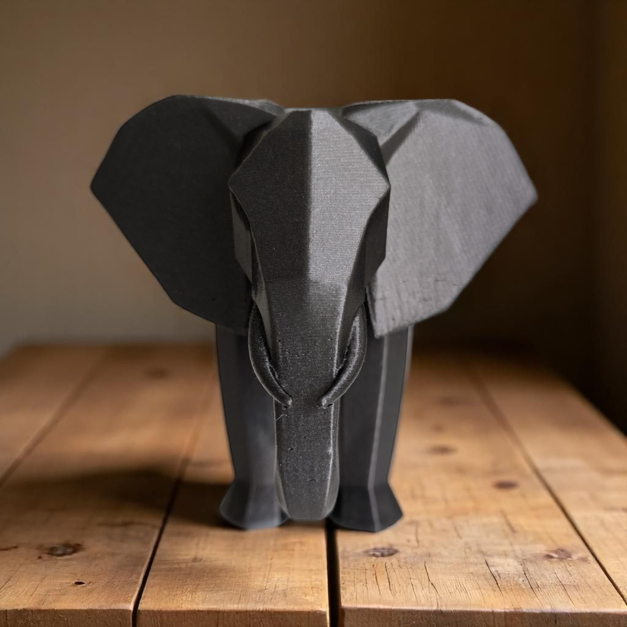 Modern Low Poly Elephant Figurine