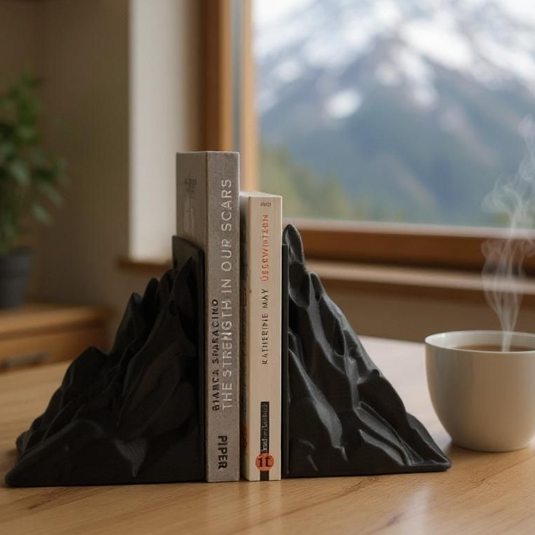 Stunning Minimalist Mountain Bookends